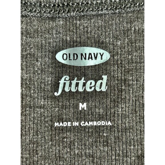 Old Navy Women's Fitted Scoop Neck Tank in Charcoal - Sz M - Picture 3 of 6